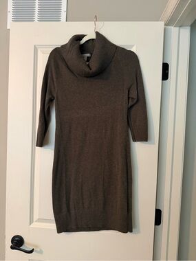 Banana Republic Chocolate Brown Cowl Neck Sweater Dress